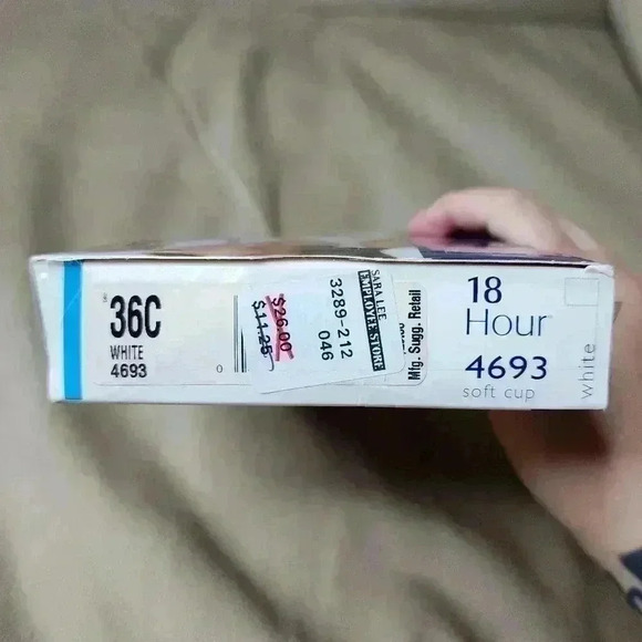 Original Comfort Strap Playtex 18 Hour Bra 4693 Soft Cup 36C White Womens NOS - Picture 3 of 5